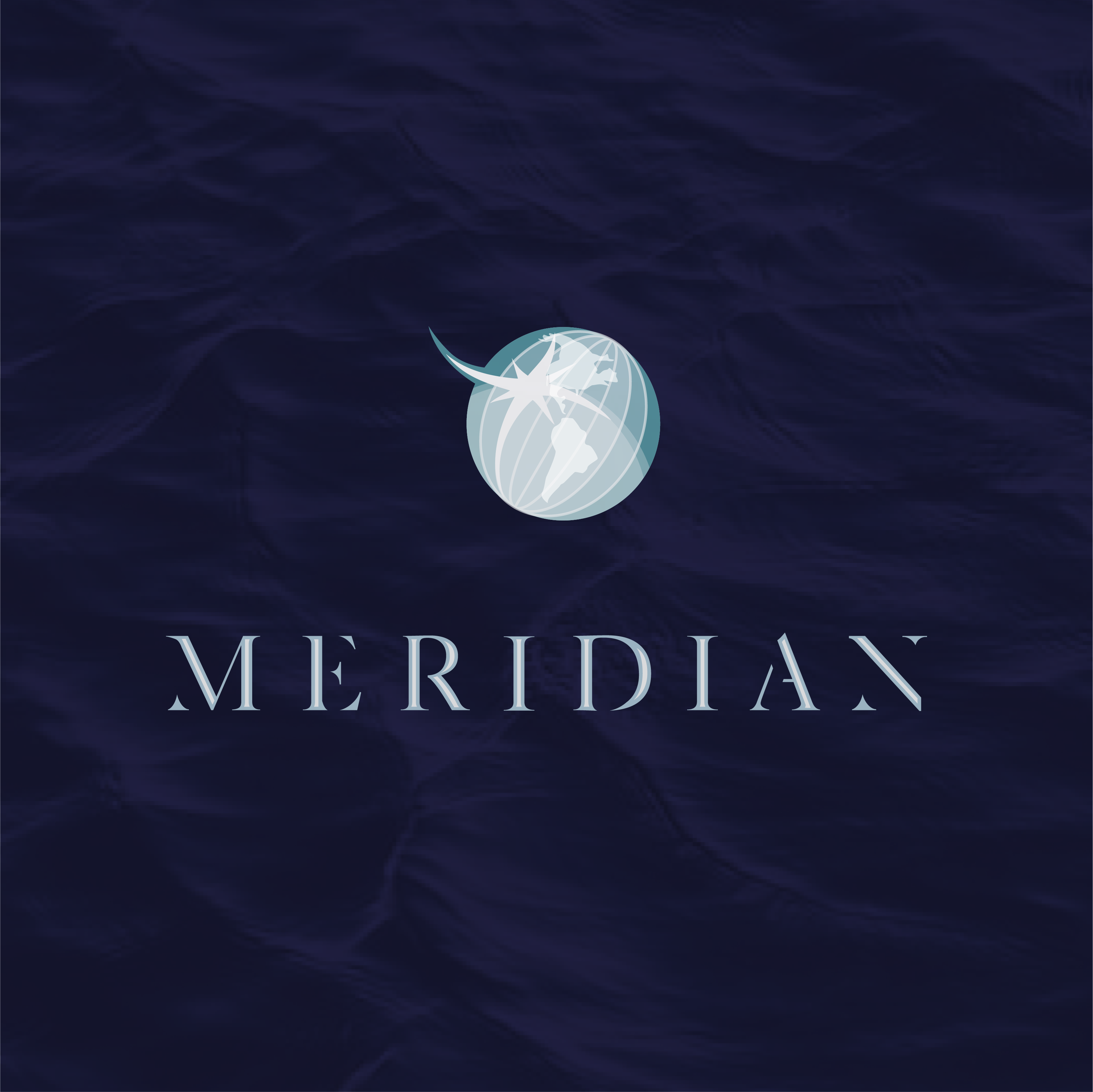 Logo treatment reading MERIDIAN with a globe above it