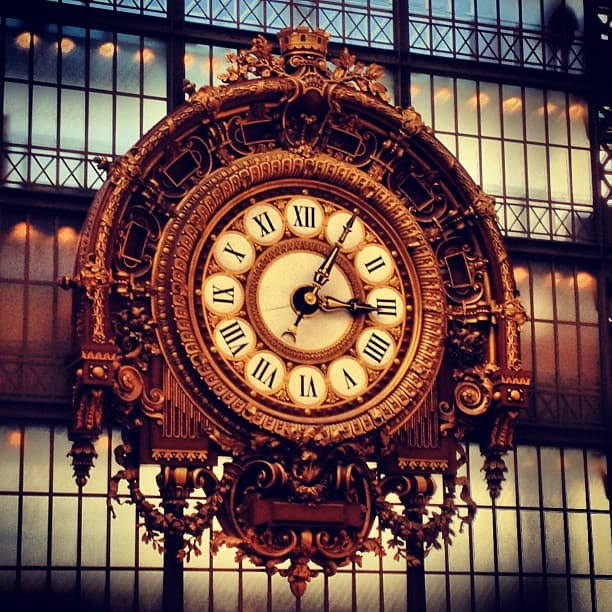 Musee de Orsay clock in dramatic light