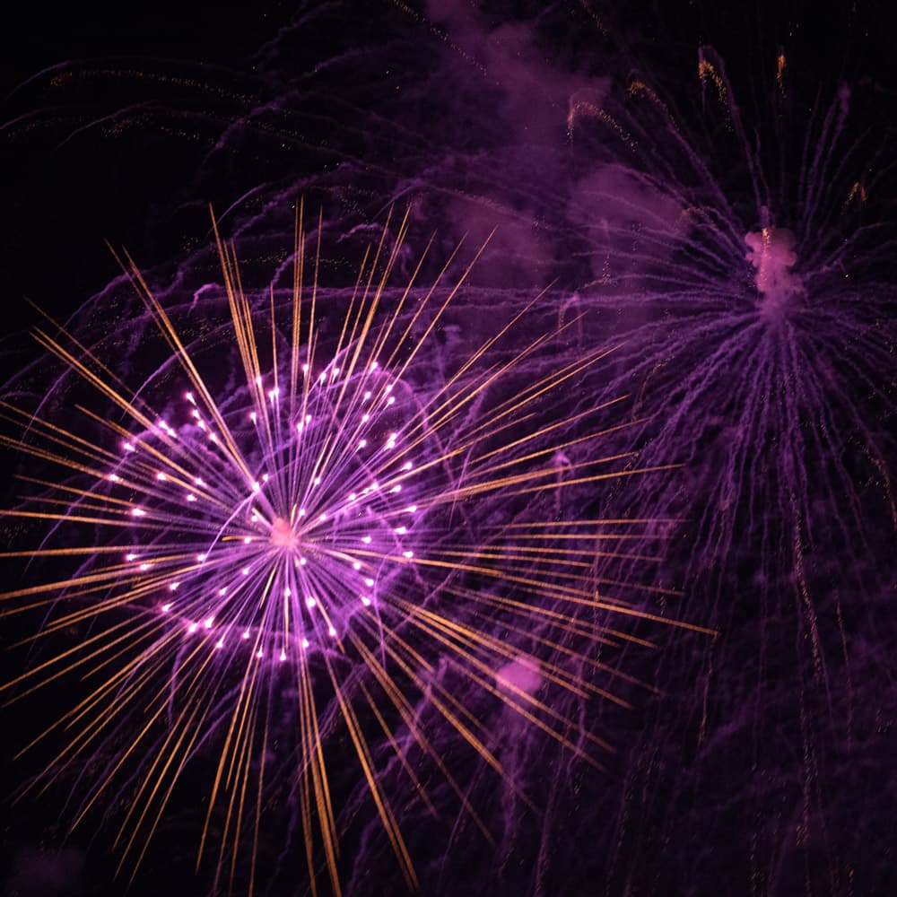 Purple colored fireworks