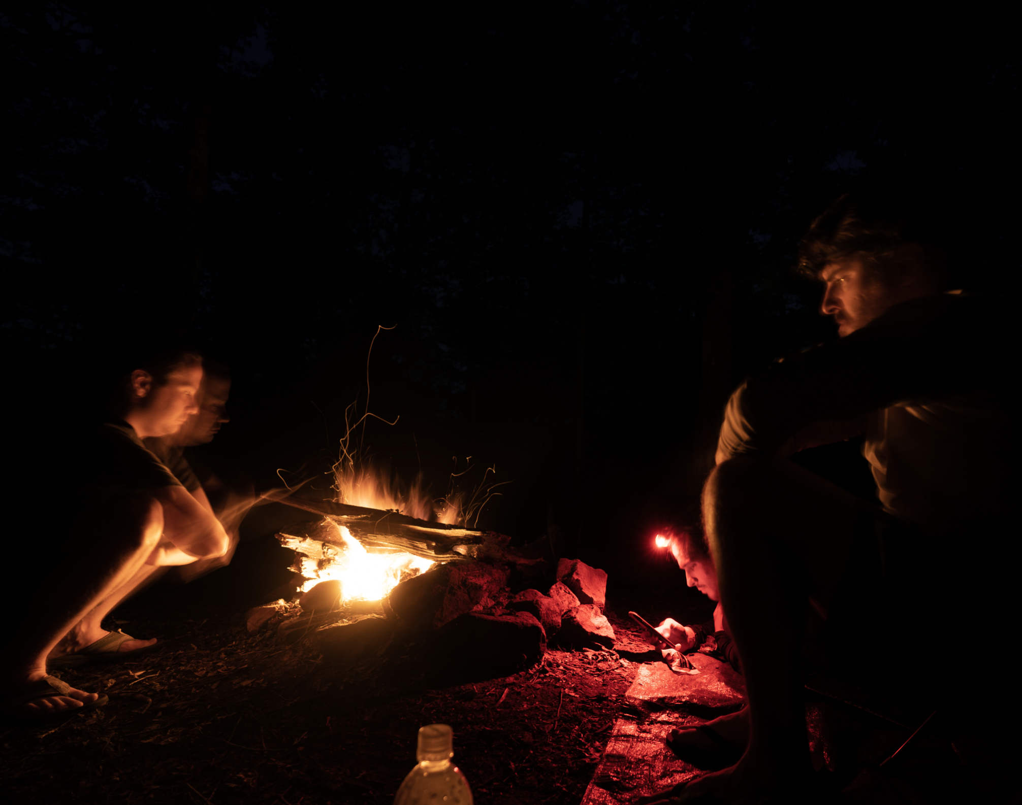 Campers around a fire